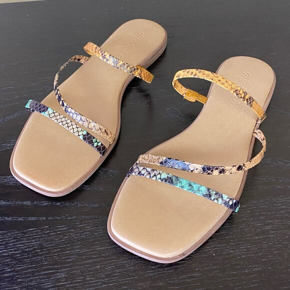 Madewell The Lyra Snake Print Slide Sandal, Sz 6.5 - Picture 5 of 13